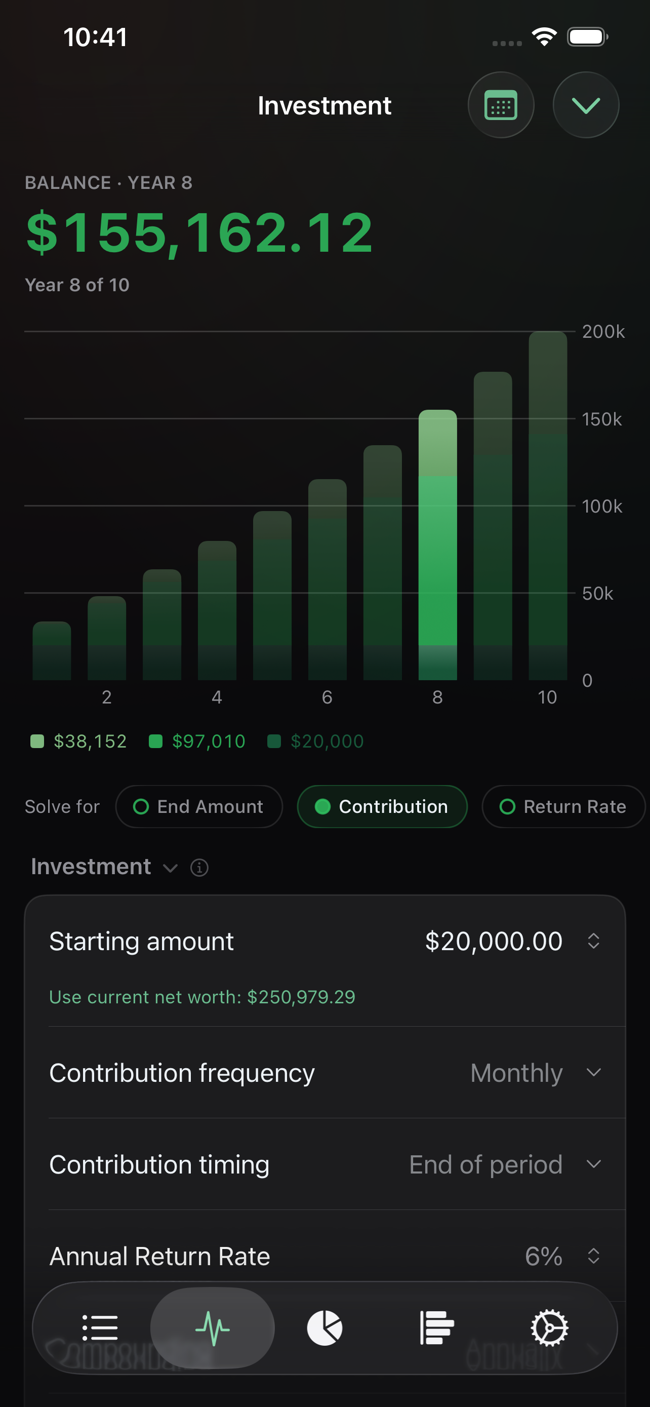 Investment screen